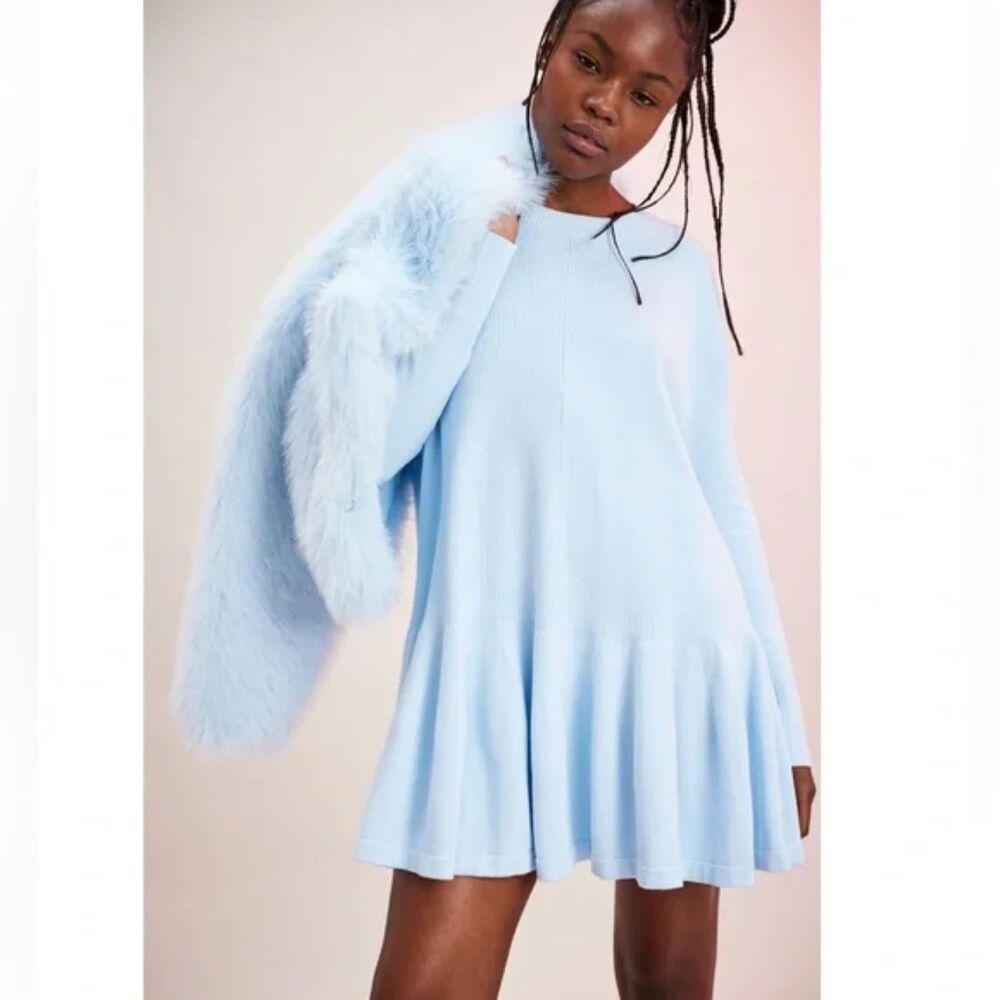 Free People Light Blue Mini Dress Small